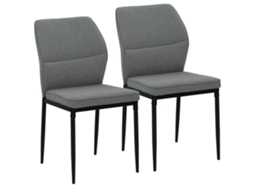 Conjunto 2 Cadeiras Sala de Jantar Poliéster Cor Cinzento 45x57x86 cm Homcom