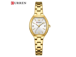 Relógio de Pulso Feminino Elegante com Pulseira de Aço, Formato Tonneau Simples, Relógio de Quartzo. MDUG