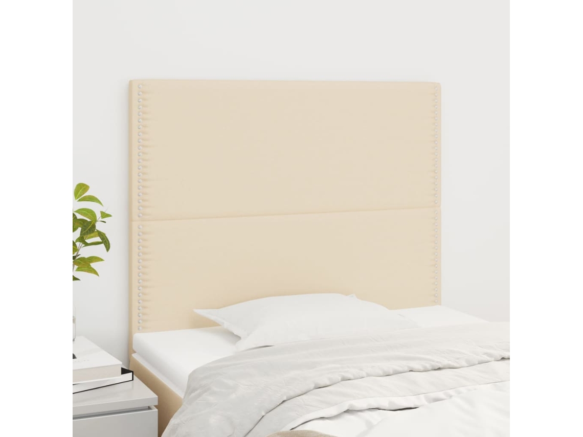 Vidaxl Cabeceira Creme 90x5x118/128 Cm Tecido