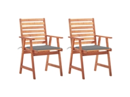 Vidaxl Cadeiras De Jantar P/ Jardim 2 Pcs C/ Almofadões Acácia Maciça