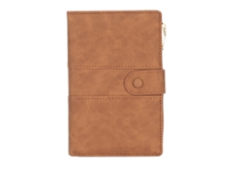 Funda de Passaporte Rfid para Mulheres, Porta passaporte de Couro Pu Impermeável, Carteira de Viagem para Negócios e Viagens, Café