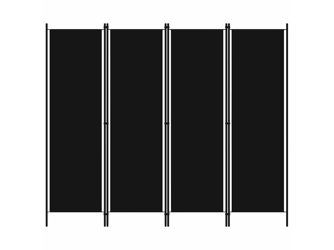 Vidaxl Divisória De Quarto Com 4 Painéis 200x180 Cm Preto