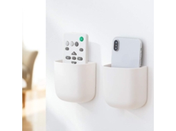 Conjunto de 2 Caixas Organizadoras Autoadesivas para controle remoto, celular e caneta AQUAFORGE