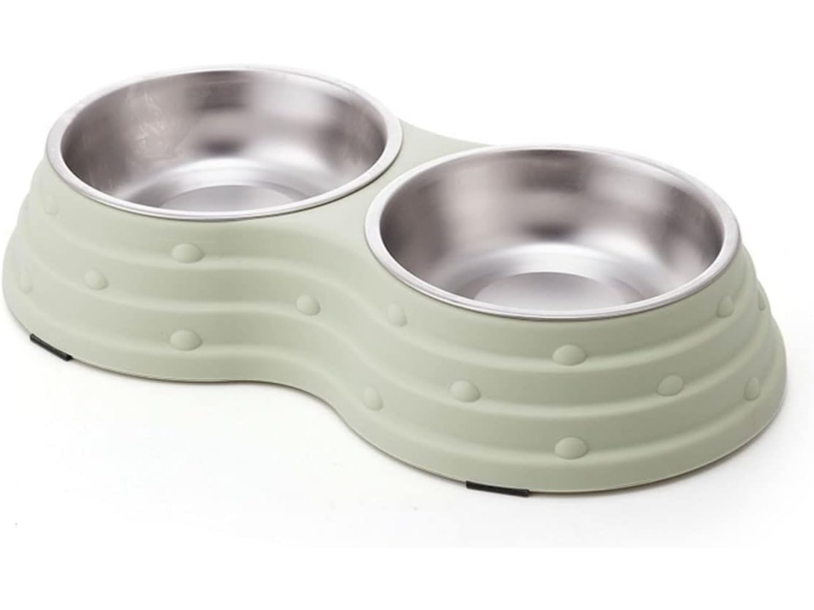 Tigelas Duplas Removíveis de Aço Inoxidável para Cães de Pequeno Porte, Ideais para Comida e Água. Possuem Base Antiderrapante AQUAFORGE