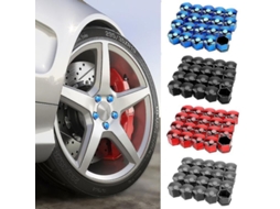 Capas De Porca De Roda De Carro Com Bloqueio 20 Peças 17mm Para Proteção E Decoração Universal Eletrogalvanização Vermelha