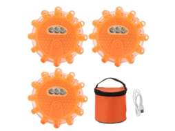 3pcs Lanterna Led Sinalizadora Emergência Carregável Magnética S/MARCA