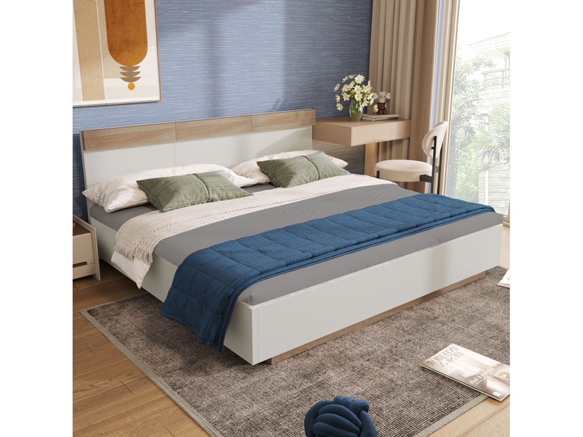 Cama Suspensa 205x164 Carvalho Sonoma Branco