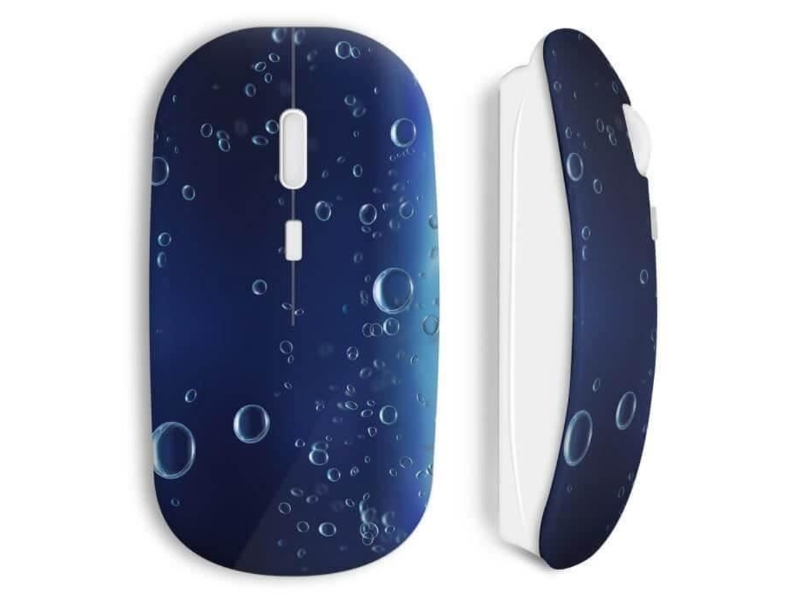 Mouse Sem Fio - Bolhas - Azul - Usb - Wi-fi - Compatível Com Mac E Pc