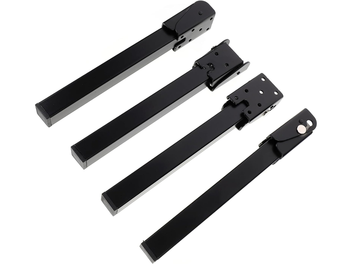 Conjunto De 4 Pés Mesa Dobráveis, Resistentes E De Fácil Instalação, Na Cor Preta, Para Móveis De Alta Altura