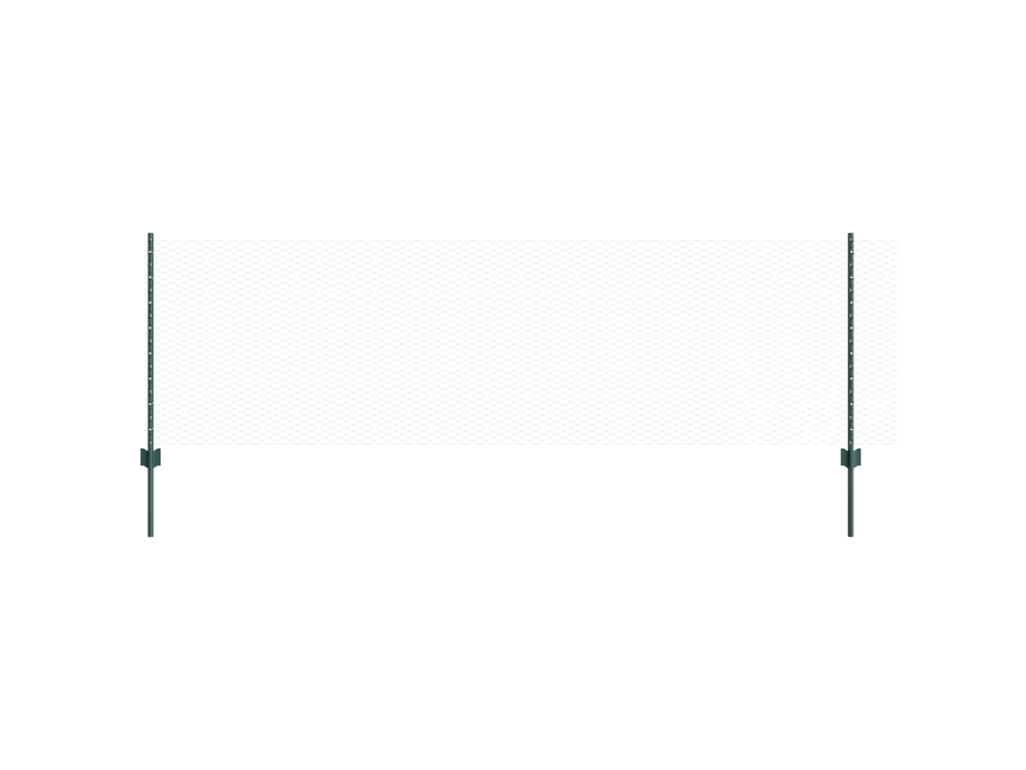 Conjunto 1 Painel De Cerca Vidaxl Verde Aço (25 X 0,8 M)