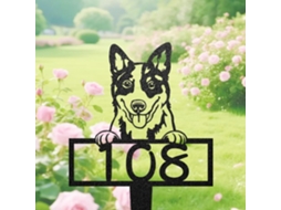 Placa De Boas Vindas Personalizada Com Número Da Casinha Do Cachorro Blue Heeler Porta Frente, Placa De Endereço