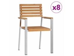 Maison Exclusive - Cadeira De Jardim 8 Pcs Óleo Natural Madeira De Teca Sólida