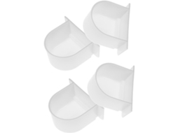 Kit de 4 Peças Inoomp para Alimentação e Água em Gaiolas de Pássaros, Semicircular, Branco,, para Papagaios, Periquitos CHABERLU