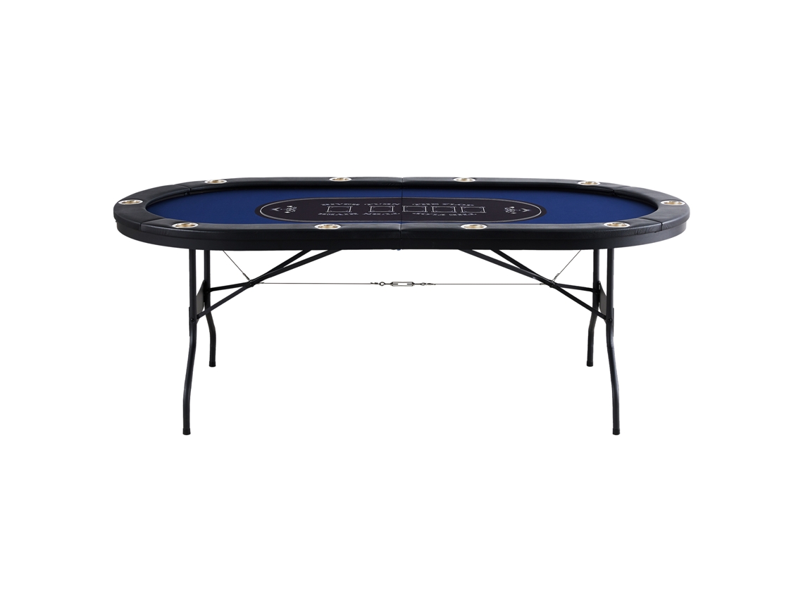 Mesa De Poker Dobrável Oval Succebuy De 84 Polegadas Para 10 Jogadores, Blackjack De Casino E Texas Holdem