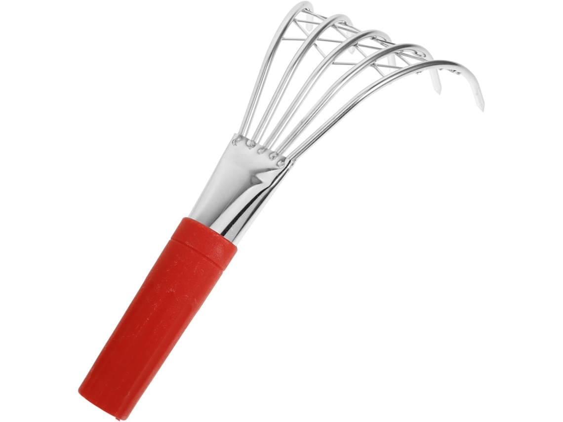 Ancinho Para Conchas Com Cabo Antiderrapante Em Aço Prateado,
