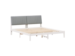 Conjunto 1 Cama Moderna Vidaxl Cinzento-claro Madeira De Pinho Maciça (180 X 200 Cm)