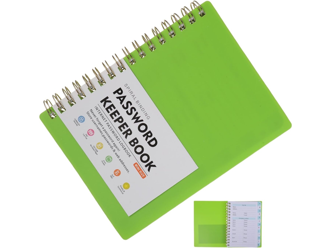 Caderno Espiral Para Senhas Com Abas Alfabéticas, Organizador Compacto E Recarregável Para Endereços De Internet E E Mai Gokoco