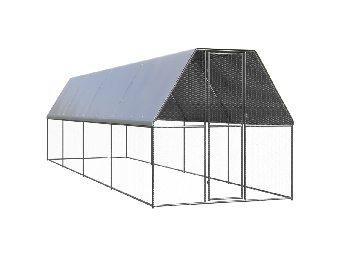 Vidaxl Galinheiro De Exterior 2x8x2 M Aço Galvanizado