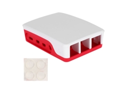 Estojo protetor clássico vermelho e branco para Raspberry Pi 4B ABS oficial com S/MARCA