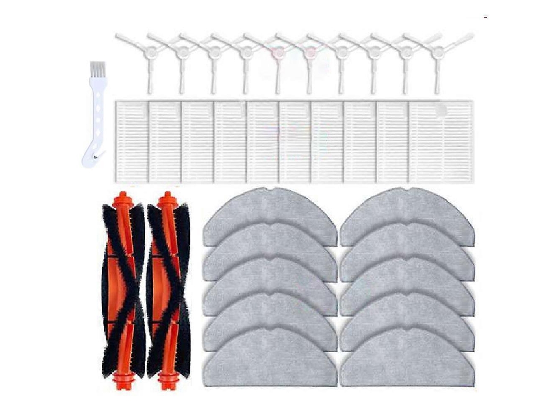 Peças De Reposição Para Aspirador Robô S20 / D106: Escova Principal, Escova Lateral, Pano De Limpeza.