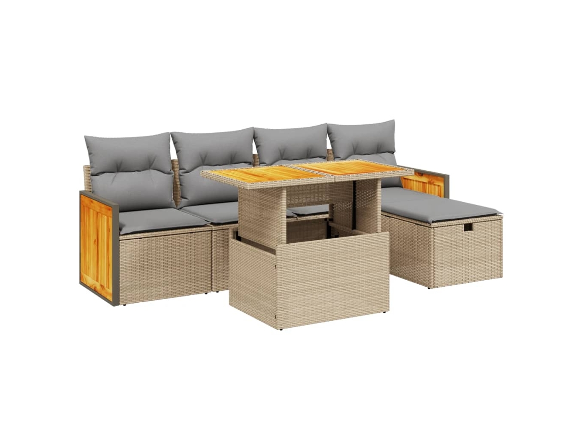 Garden Sofa Set, Garden Sofa Sets Vidaxl Bege Rattan / Vime (n/a)