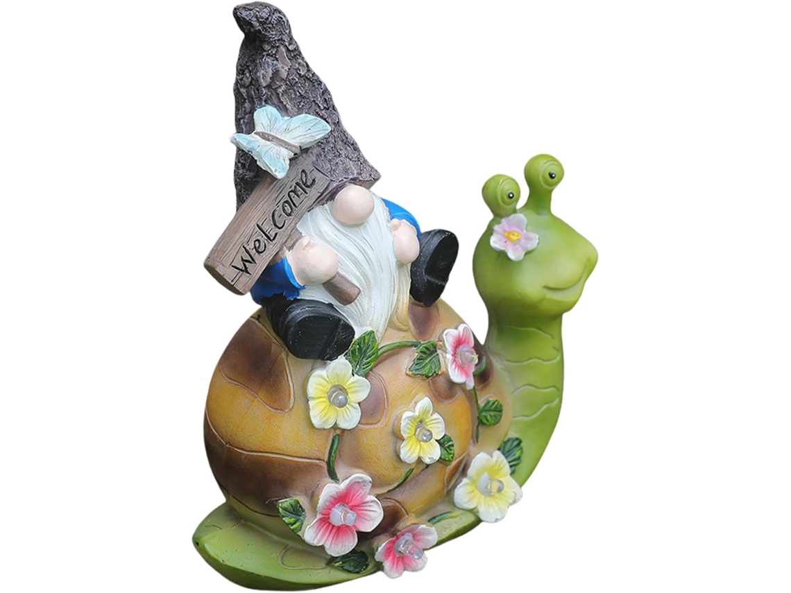 Estatuetas De Caracol Para Jardim, Estátuas Solares De Gnomo Para Jardim, Placa De Boas Vindas Para Gokoco