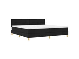 Cama Bospring Com Colchão Preta Tecido Vidaxl Preto Fabric (200x200 Cm)