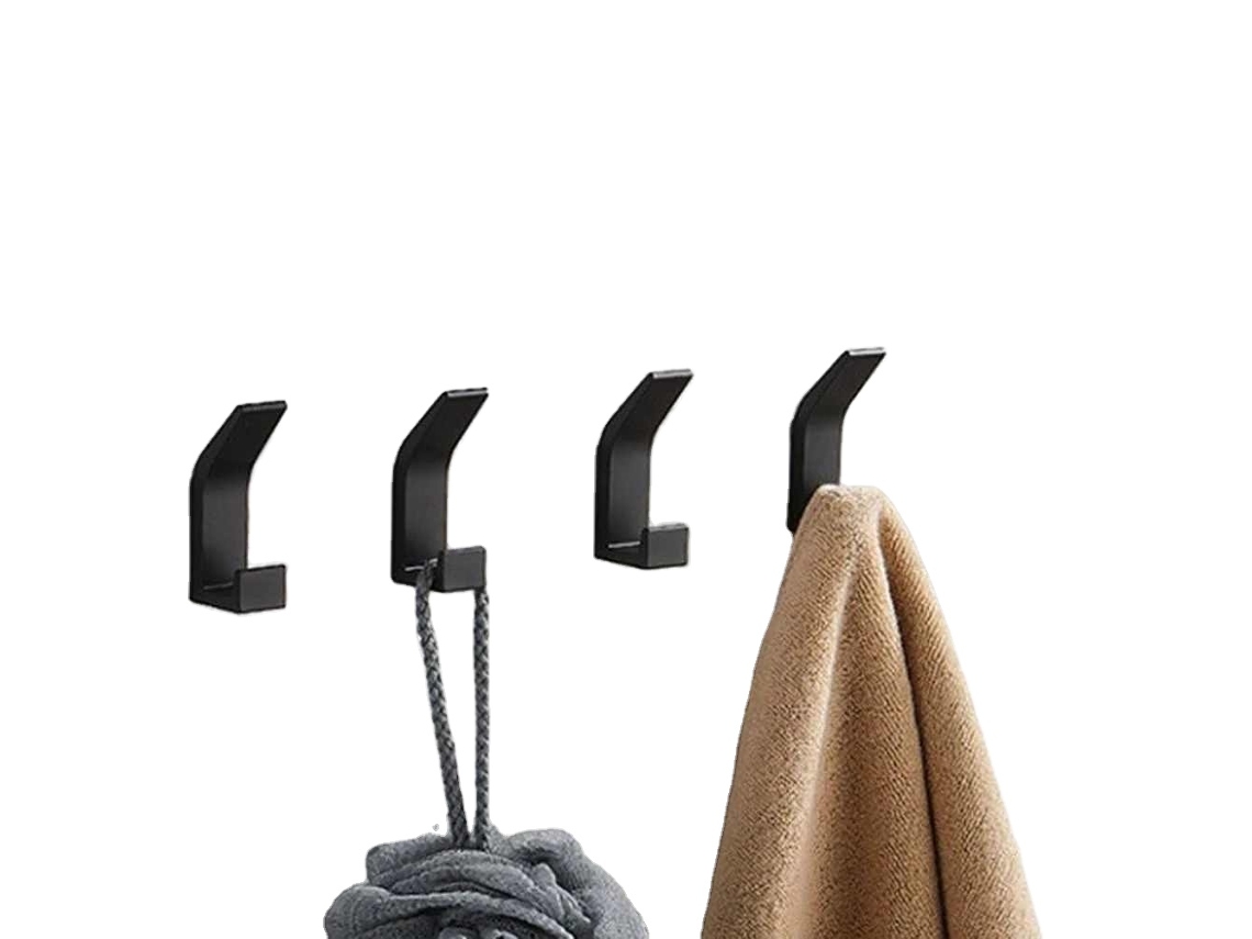 5 Ganchos Pretos, Suporte Para Toalhas, Design De Gancho Duplo, Hardware De Banheiro
