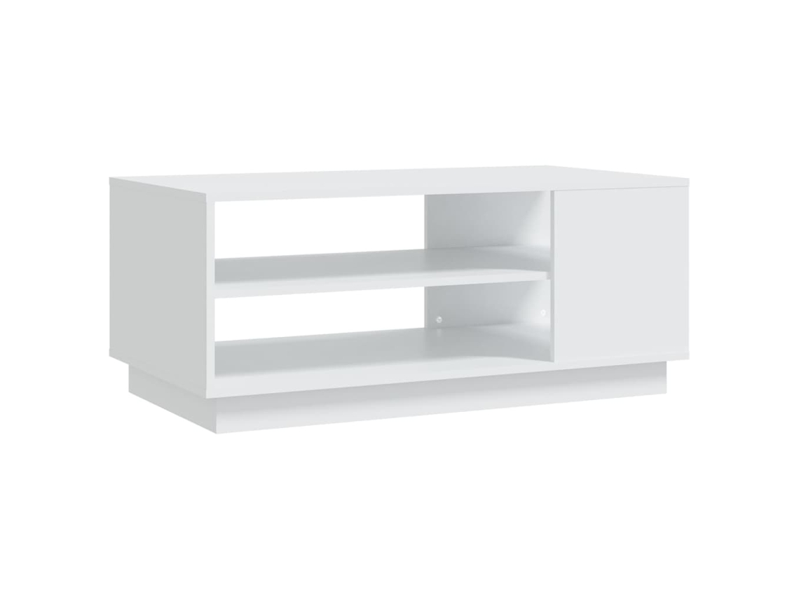 Mesa de centro 102x55x43 cm em aglomerado branco, exclusiva da MAISON.