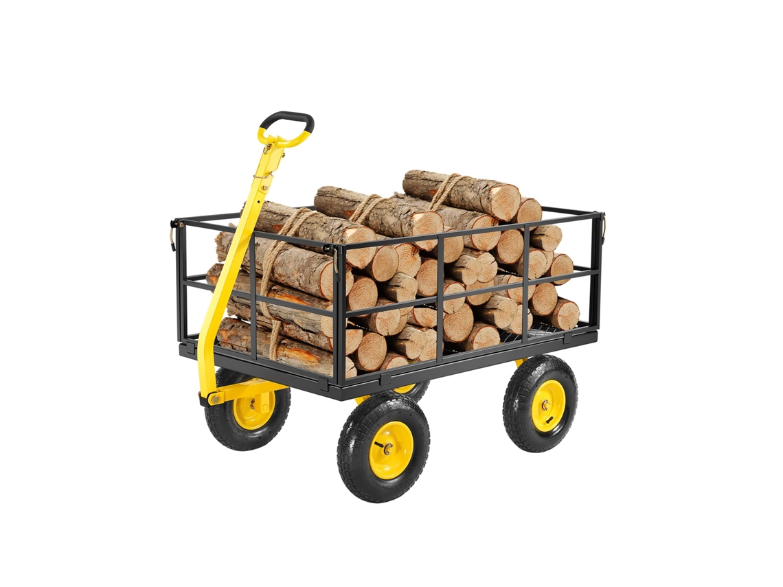 Carrinho De Jardim 2 Em 1 Em Aço 2225 X 760 X 775 Mm Carga De 635,03 Kg Vevor