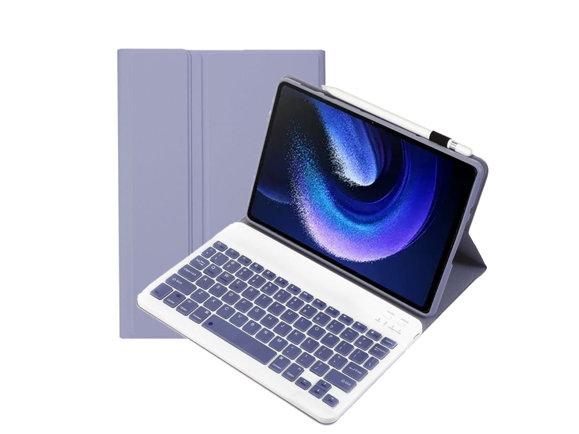 Capa Com Teclado Para Tablet Lurelia, Compatível Com Huawei Matepad 11.5/air11.5, Roxo, Teclado Bluetooth, Fixação Magnética