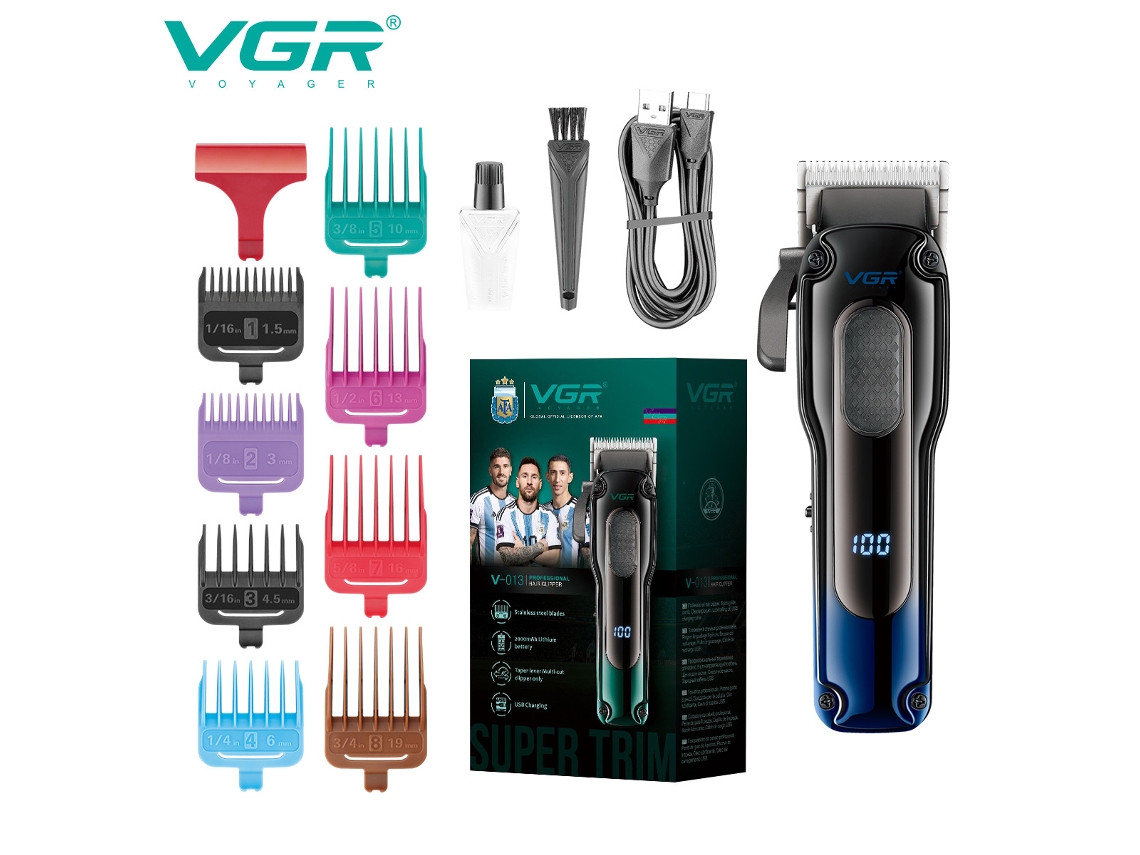 Máquina de Cortar Cabelo Elétrica com Corte Espiral e Visor Digital Lcd MDUG (azul)
