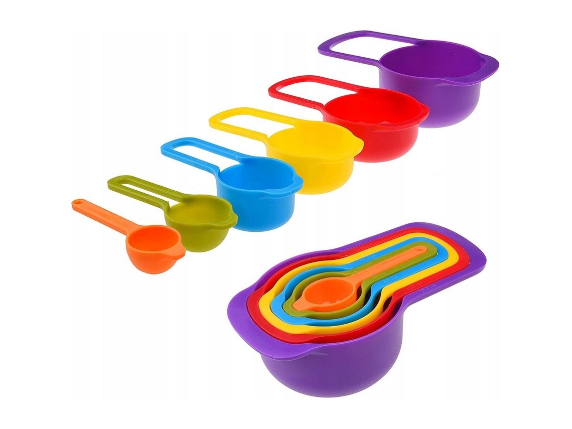 6 Colheres De Medir Coloridas De Plástico Para A Cozinha