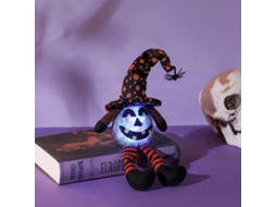 Boneca Pelúcia Abóbora Decorativa E Iluminada Para Halloween