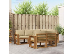 Vidaxl Conjunto De Sofás Para Exterior 7 Unid. Natural E Bege