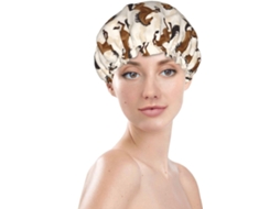 Touca De Banho Feminina, Reutilizável, Impermeável, Dupla Camada, Com Elástico, Ideal Para Cabelos Longos, Modelo