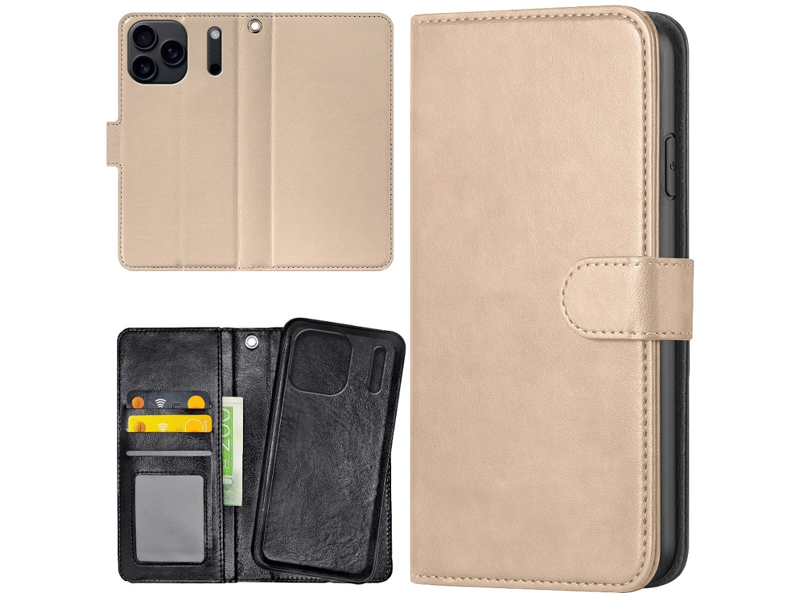 Capa Carteira Bege Para Iphone 17 Pro