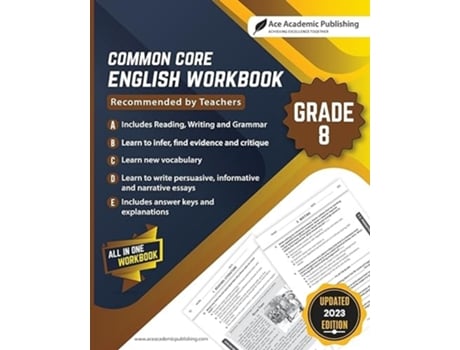 Livro Common Core English Workbook Grade 8 de Ace Academic Publishing (Inglês)