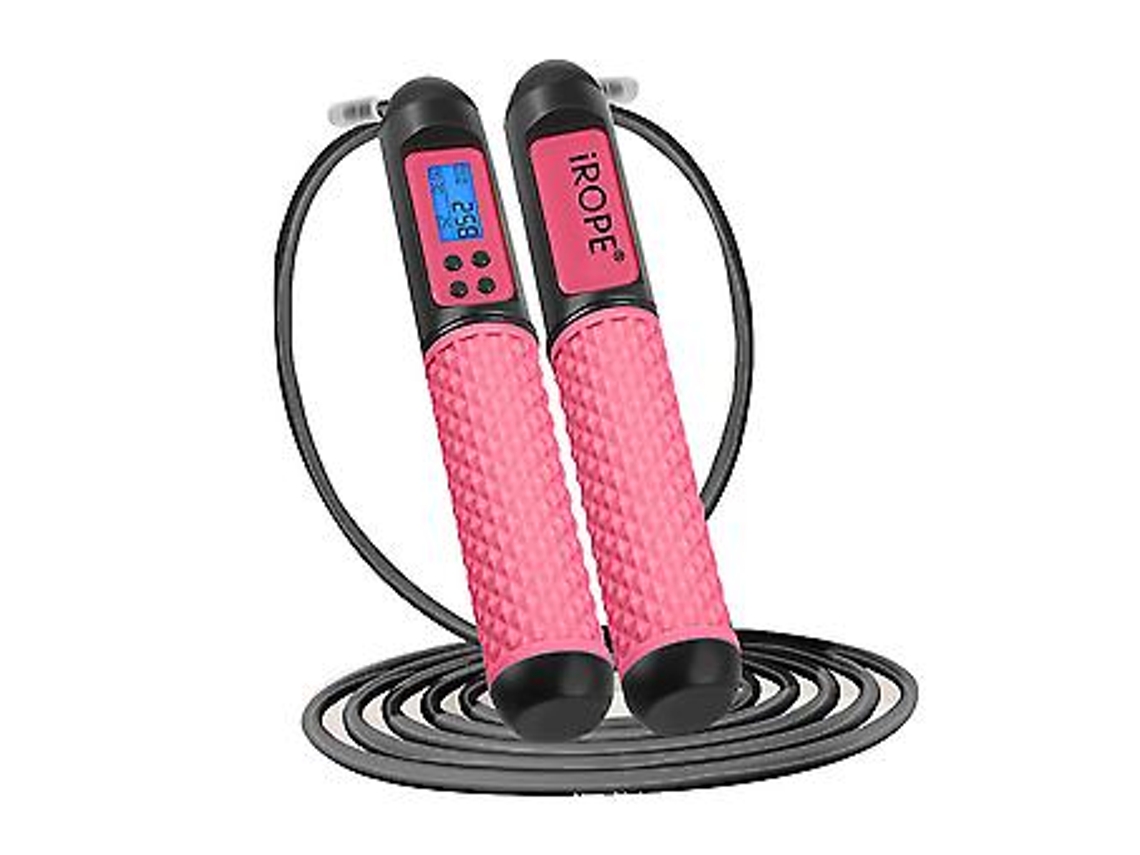 Corda De Pular Digital Corda De Pular Digital Corda De Pular Ajustável Sem Fio Aquaforge (preto Rosa)