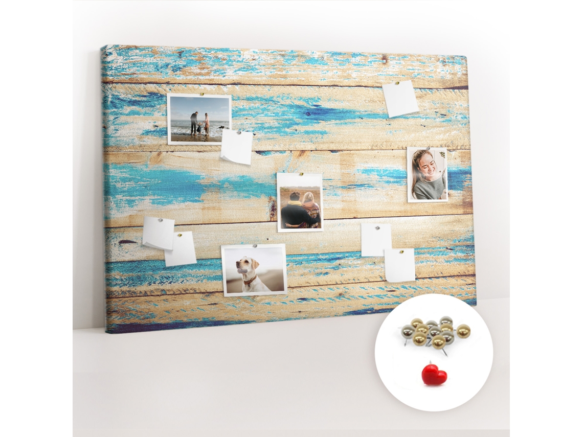Painel De Cortiça Para Parede Madeira Riscada Para O Quarto Das Crianças Espelharte (120x80 Cm)