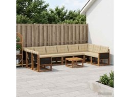Vidaxl Conjunto De Sofás Para Exterior 11 Pcs Natural E Bege