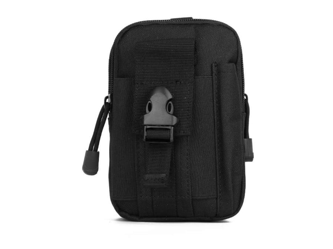 Bolsa tática para cinto, bolsa utilitária de nylon para celular, aparelho para caminhadas, viagens, esportes ao ar livre, preta