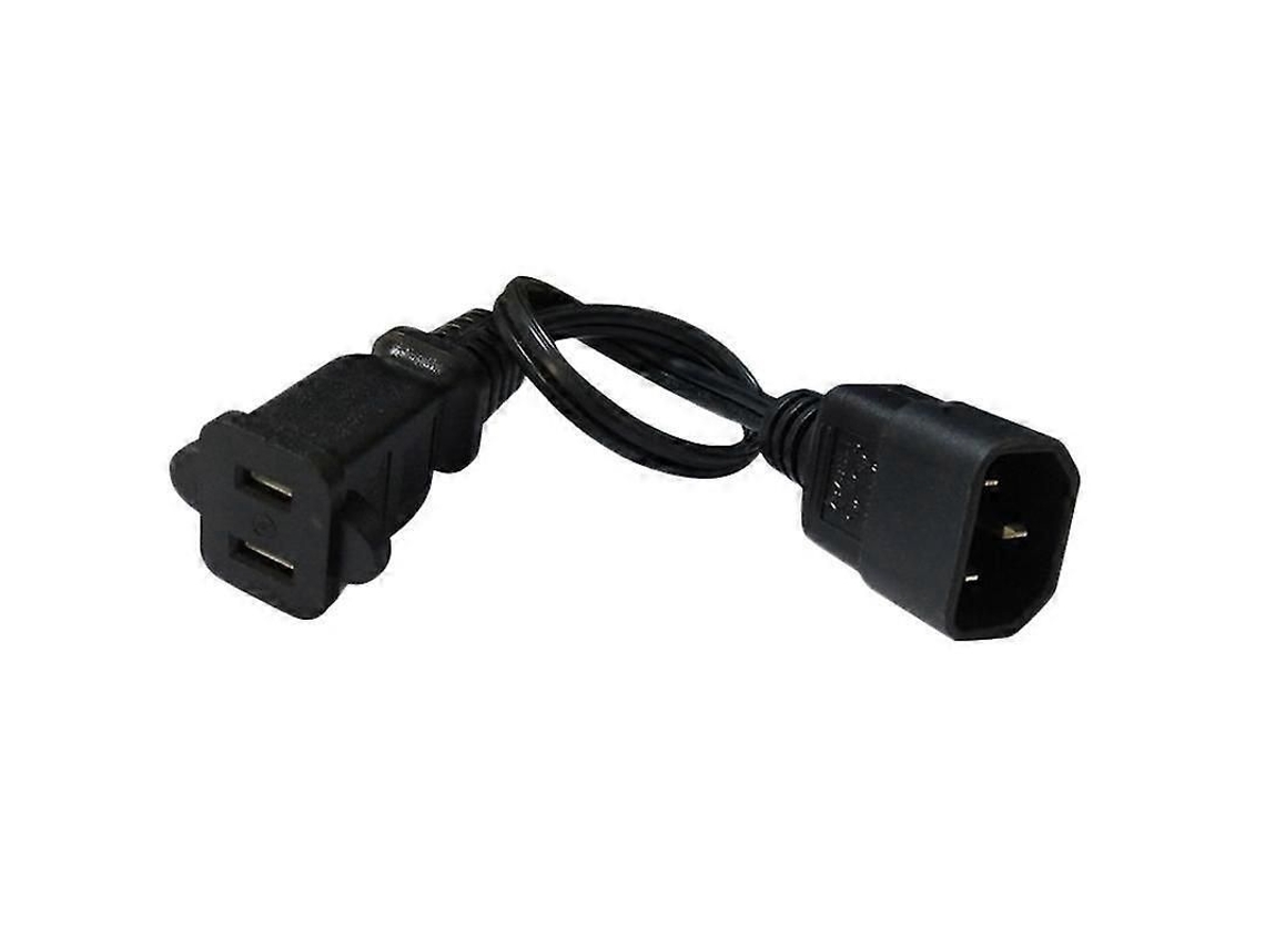 Adaptador de Energia YURU, IEC 320 C14, 2 pinos, preto, 0.1m