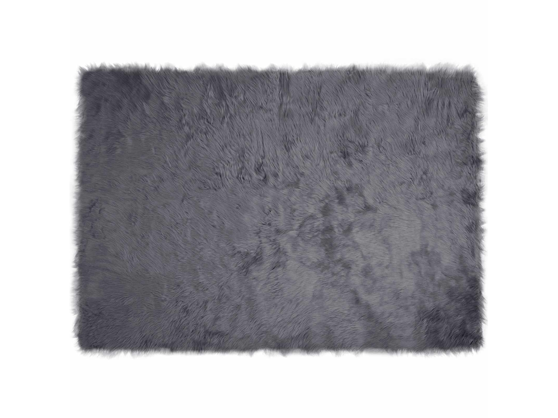 Vidaxl Tapete De De Ovelha Sintética Tafalla Antracite 140 X 200 Cm