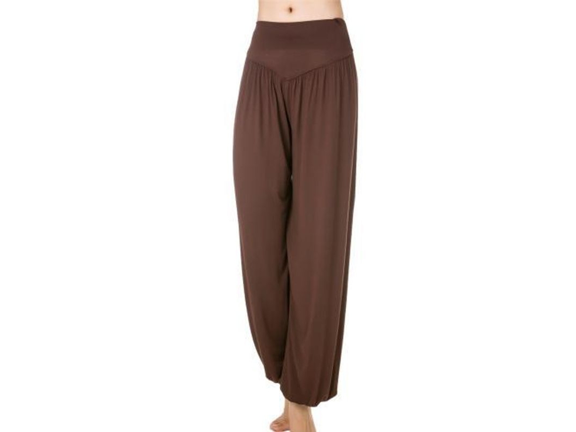 2026 pantalones Harem de Yoga Hippie Boho para Mujer Verano Baggy Deportivos Elásticos Modales M Café