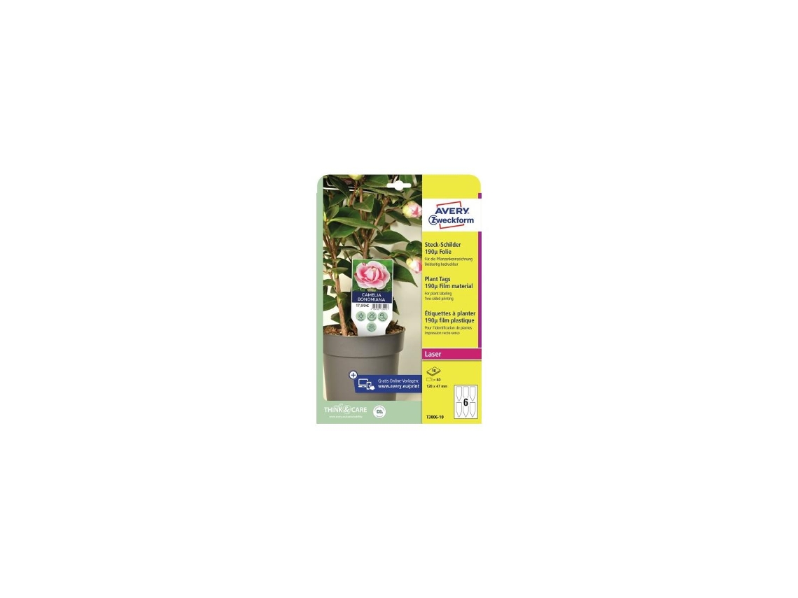 AVERY T3006-10 Pacote de 60 Painéis Plug-In Resistentes Ao Calor