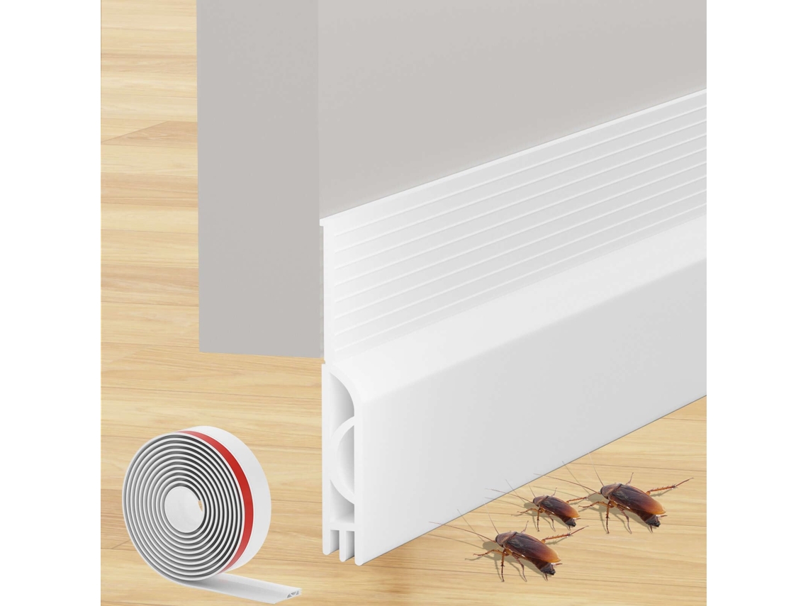 Rolo Isolante De Porta 100cm,auto Adesivo,silicone Anti Frio,isolamento Térmico Para Porta De Entrada E Interior Btforus (100x5cm,branco)