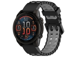 Bracelete para Garmin silicone e nylon híbrido com couro e liberação rápida em verde exército e silicone XIAOMOYU (26mm)