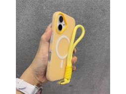 Capa Para Iphone 17 Pro Max Com Cordão Ímã Qd5 Com Toque Suave Na Cor Laranja.