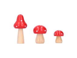 3pcs de conjunto de decoração de cogumelo de madeira | S/MARCA